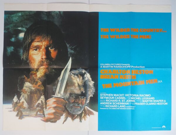 THE MOUNTAIN MEN ORIGINAL UK QUAD FILM POSTER 1980