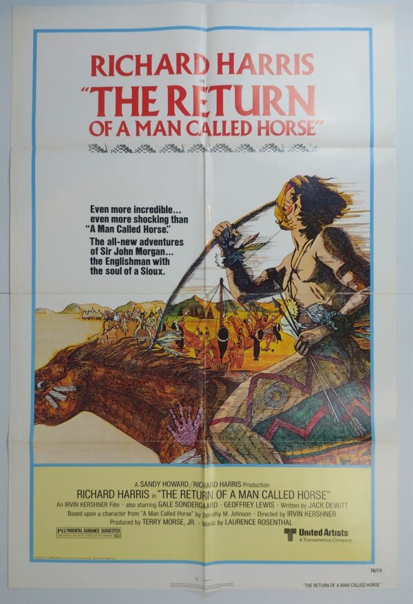THE RETURN OF THE MAN CALLED HORSE ORIGINAL U.S ONE SHEET FILM POSTER 1976