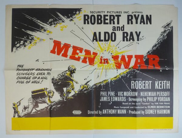 MEN IN WAR ORIGINAL UK QUAD FILM POSTER 1957