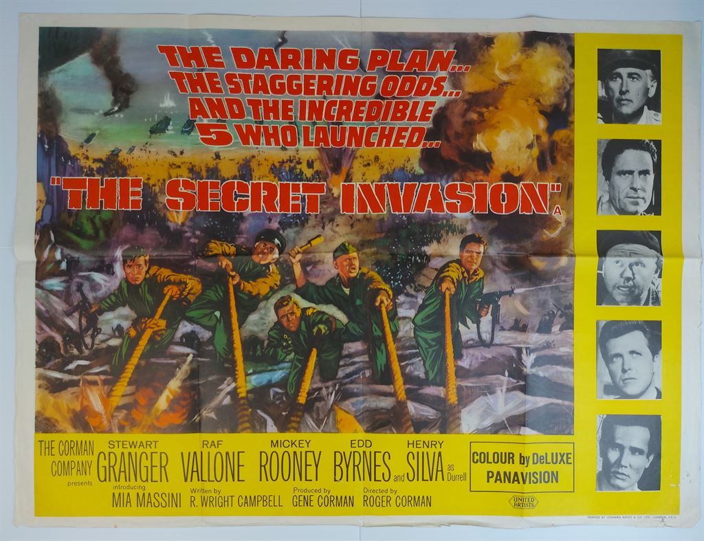 THE SECRET INVASION ORIGINAL UK QUAD FILM POSTER 1964