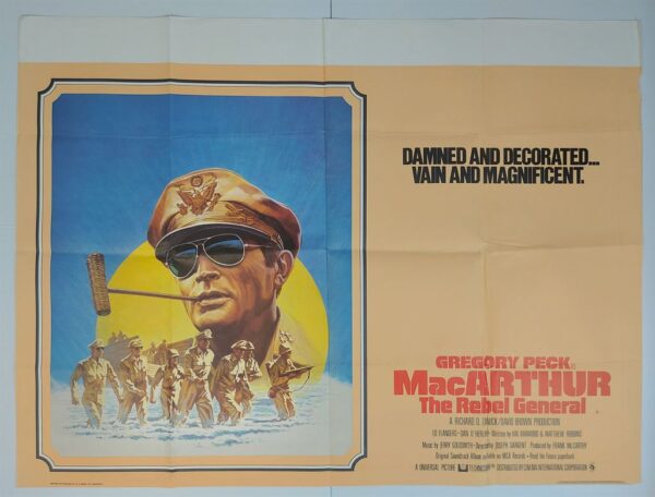 MACARTHUR : THE REBEL GENERAL ORIGINAL UK QUAD FILM POSTER 1977
