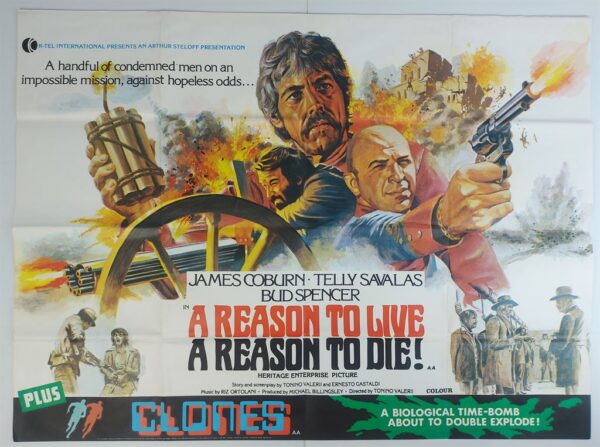 A REASON TO LIVE A REASON TO DIE ORIGINAL UK QUAD FILM POSTER 1972