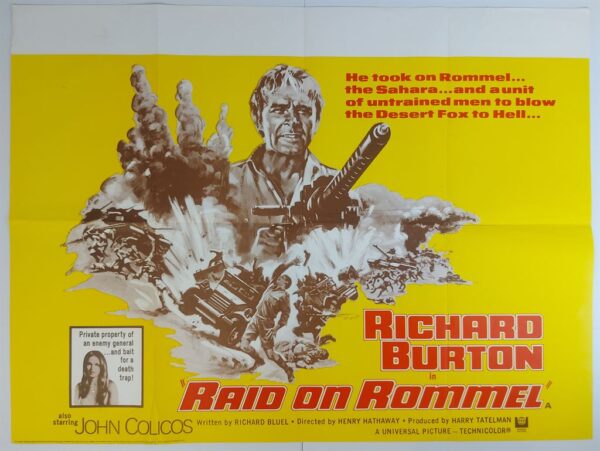 RAID ON ROMMEL ORIGINAL UK QUAD FILM POSTER 1971