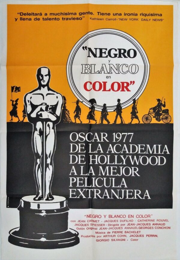 BLACK AND WHITE IN COLOUR ORIGINAL ARGENTINA FILM POSTER 1976
