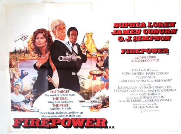 FIREPOWER ORIGINAL UK QUAD FILM POSTER 1979