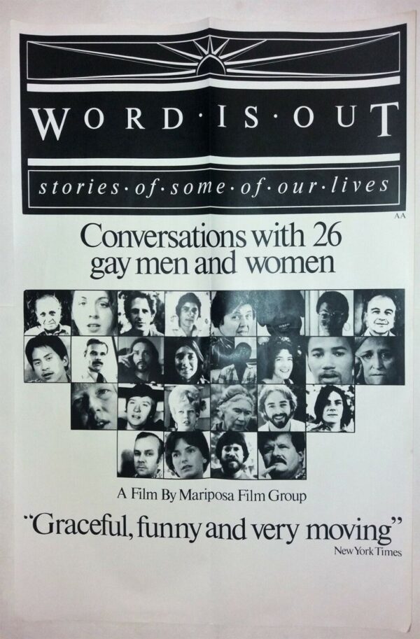 WORD IS OUT: STORIES OF SOME OF OUR  LIVES ORIGINAL DOUBLE CROWN FILM POSTER 1977 