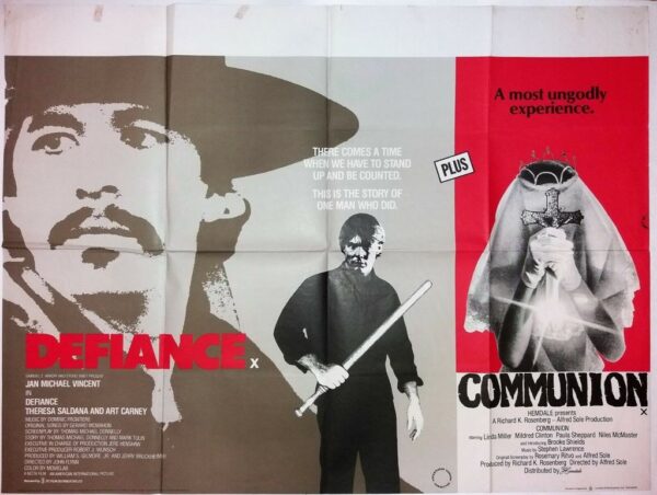 DEFIANCE/ COMMUNION ORIGINAL UK QUAD FILM POSTER 1980/76