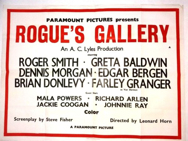 ROUGUES'S GALLERY ORIGINAL UK QUAD FILM POSTER 1968