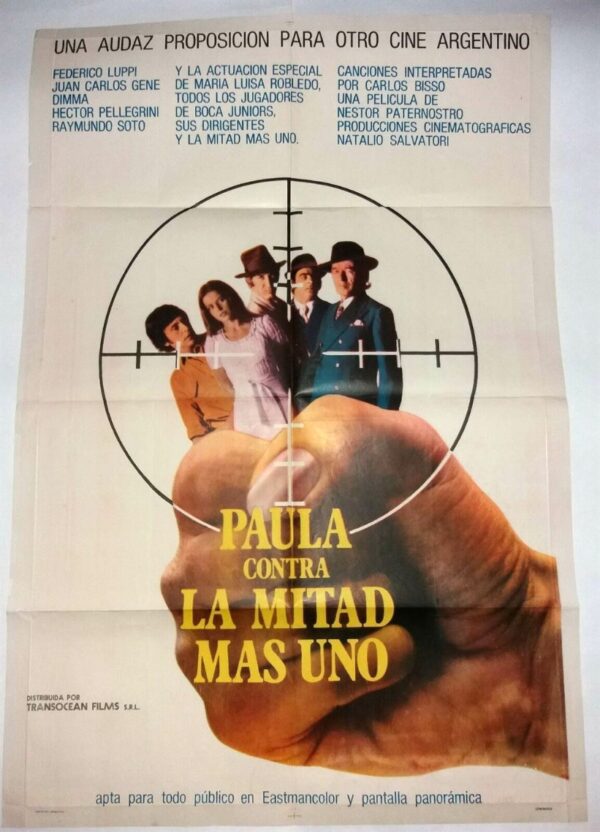 PAULA CONTRA LA MITAD MAS UNO ORIGINAL ARGENTINA FILM POSTER 1971