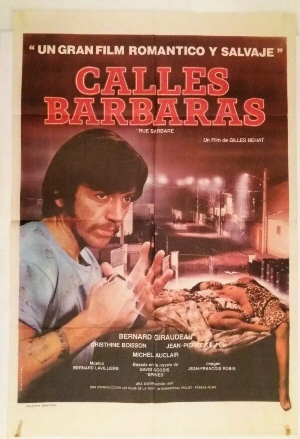 RUE BARBARE (BARBAROUS STREET) ORIGINAL ARGENTINA FILM POSTER 1984