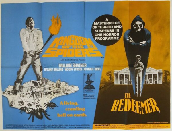 KINGDOM OF SPIDERS / THE REDEEMER ORIGINAL UK QUAD FILM POSTER 1978