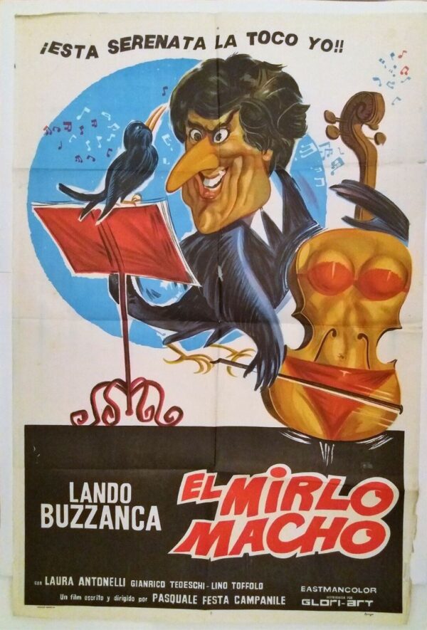 EL MIRLO MACHO (SECRET FANTASY) ORIGINAL ARGENTINA FILM POSTER 1971 