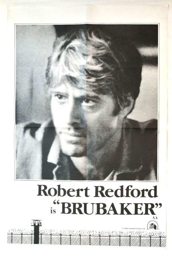 BRUBAKER ORIGINAL UK DOUBLE CROWN FILM POSTER 1980