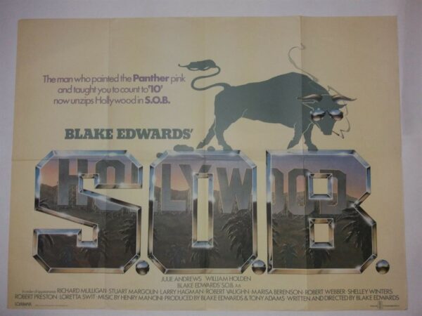 S.O.B ORIGINAL UK QUAD FILM POSTER 1981