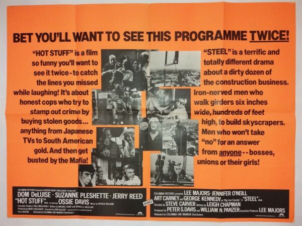 HOT STUFF / STEEL ORIGINAL UK QUAD FILM POSTER 1979