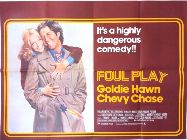 FOUL PLAY ORIGINAL UK QUAD FILM POSTER 1978