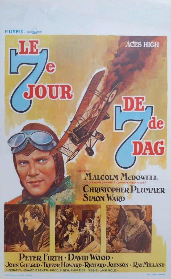 ACES HIGH ORIGINAL BELGIAN FILM POSTER 1968