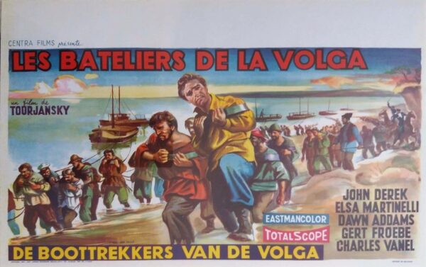 THE BOATS OF VOLGA (PRISONER OF THE VOLGA) ORIGINAL BELGIAN FILM POSTER 1959 