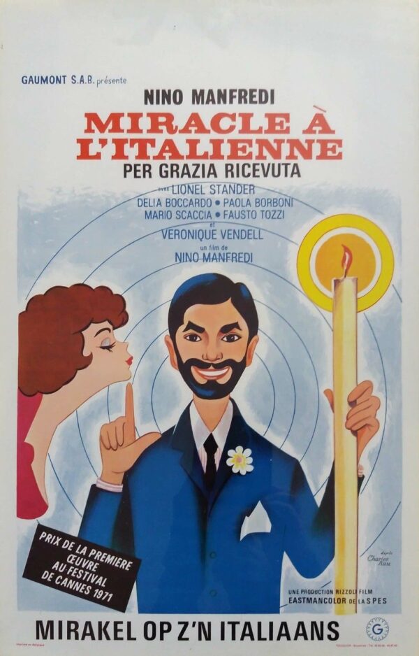 MIRACLE A L'ITALIENNE (BETWEEN MIRACLES) ORIGINAL BELGIAN FILM POSTER 1971