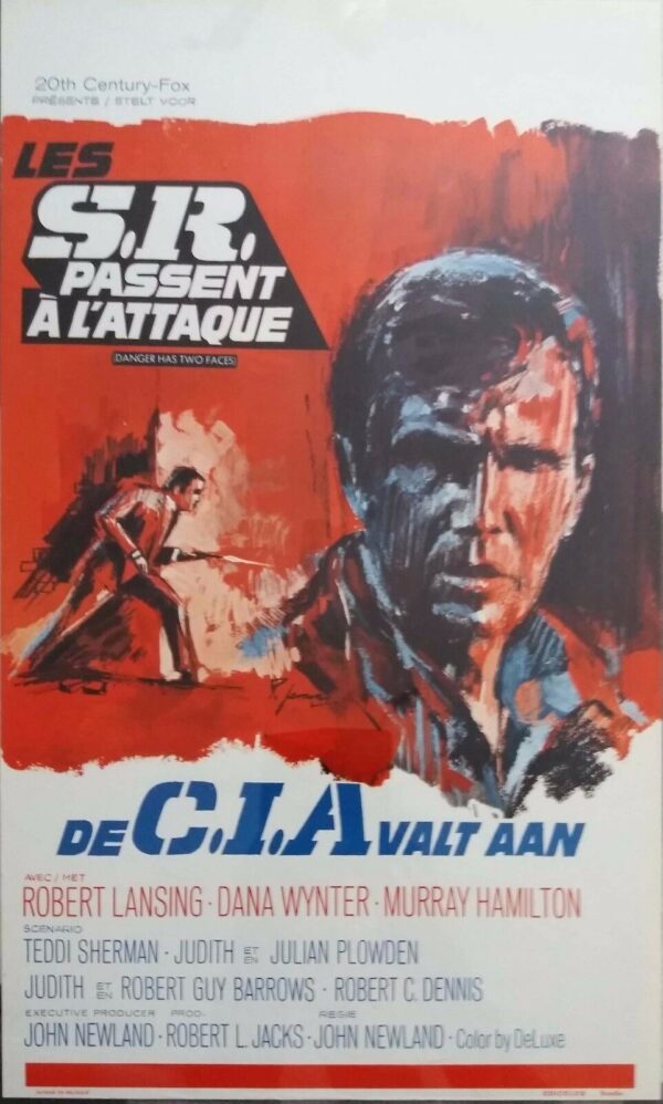 DANGER HAS TWO FACES ORIGINAL BELGIAN FILM POSTER 1967