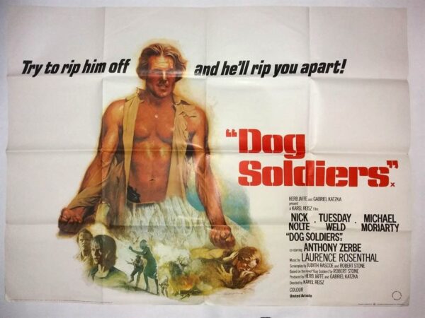 DOG SOLDIERS ORIGINAL UK QAUD FILM POSTER 1978