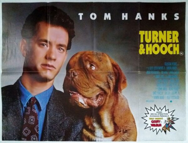 TURNER AND HOOCH ORIGINAL UK QUAD FILM POSTER 1989