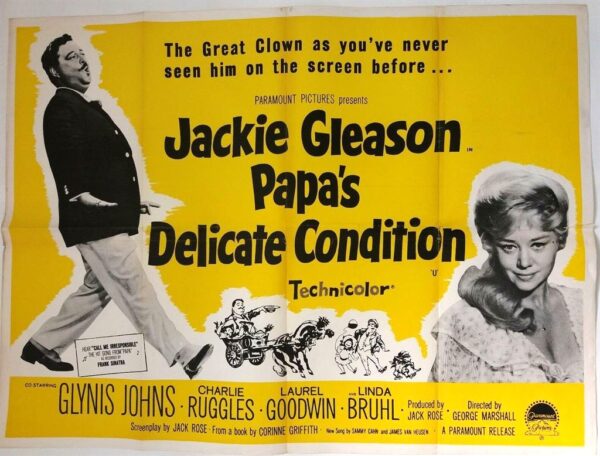 PAPA'S DELICATE ORIGINAL UK QUAD FILM POSTER 1963 