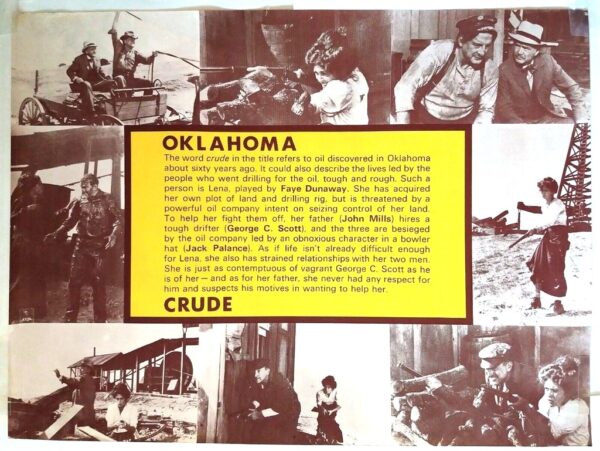 OKLAHOMA CRUDE ORIGINAL UK MARLER HALEY QUAD FILM POSTER 1973 
