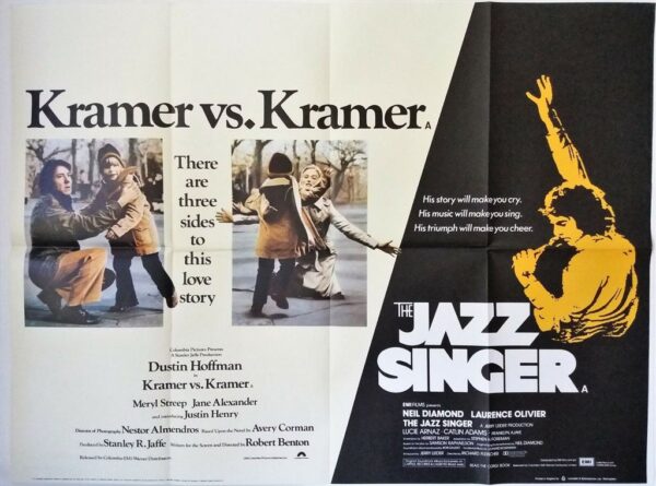 KRAMER VS. KRAMER / THE JAZZ  SINGER ORIGINAL UK QUAD FILM POSTER 1979/1980
