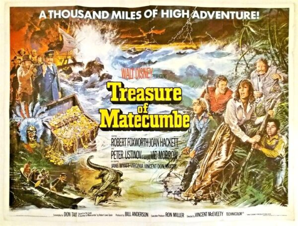 TREASURE OF MATECUMBE ORIGINAL UK QUAD FILM POSTER 1976 