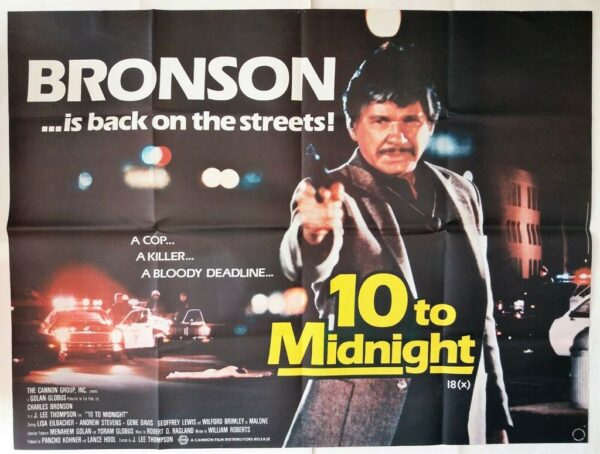 10 TO MIDNIGHTORIGINAL UK QUAD FILM POSTER 1983