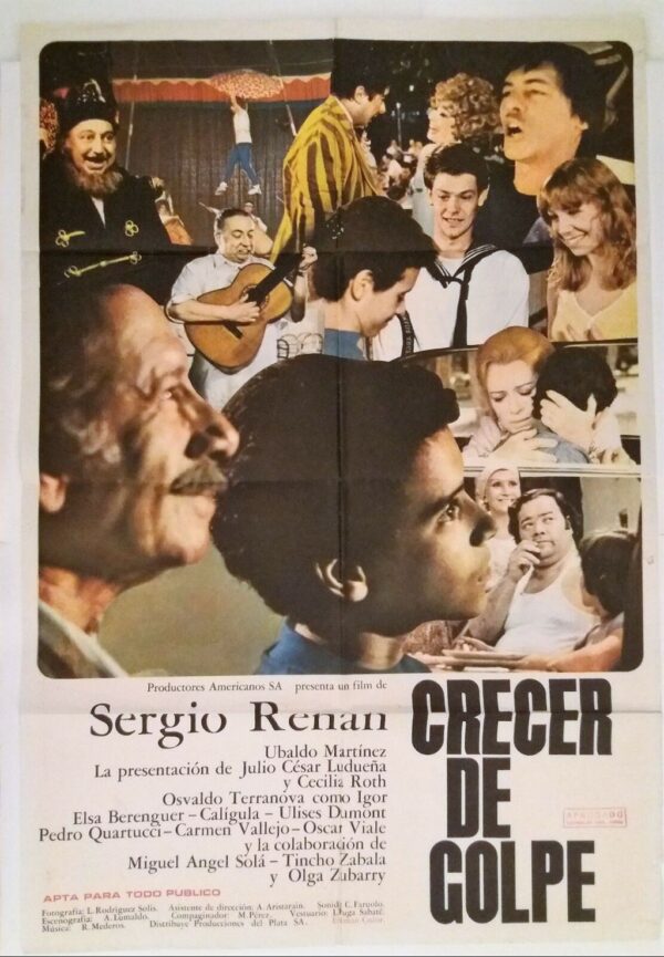 CRECER DE GOLPE (GROWING UP SUDDENLY) ORIGINAL ARGENTINA FILM POSTER 1977