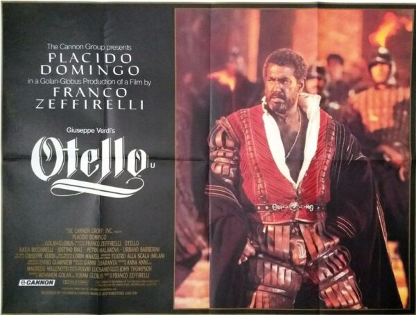 OTELLO ORIGINAL UK QUAD FILM POSTER 1986