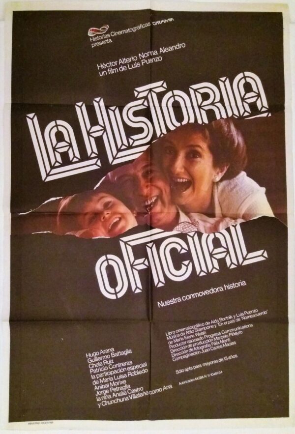 LA HISTORIA OFICIAL (THE OFFICIAL STORY) ORIGINAL ARGENTINE FILM POSTER 1985 