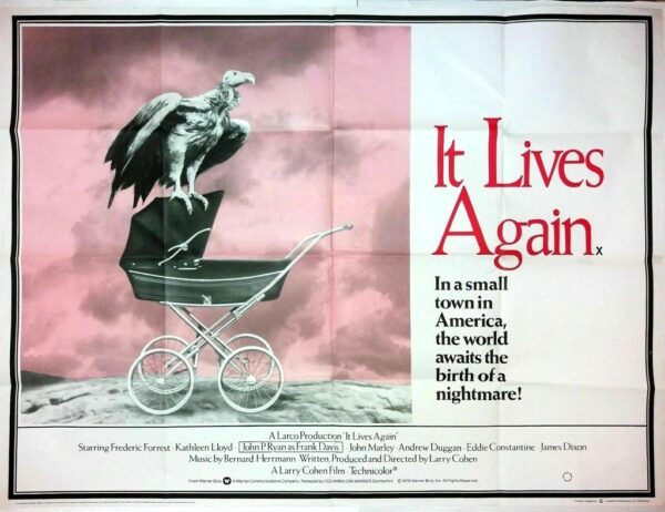IT LIVES AGAIN ORIGINAL UK QUAD FILM POSTER 1974