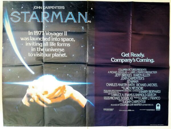 STARMAN ORIGINAL UK QUAD FILM POSTER 1984
