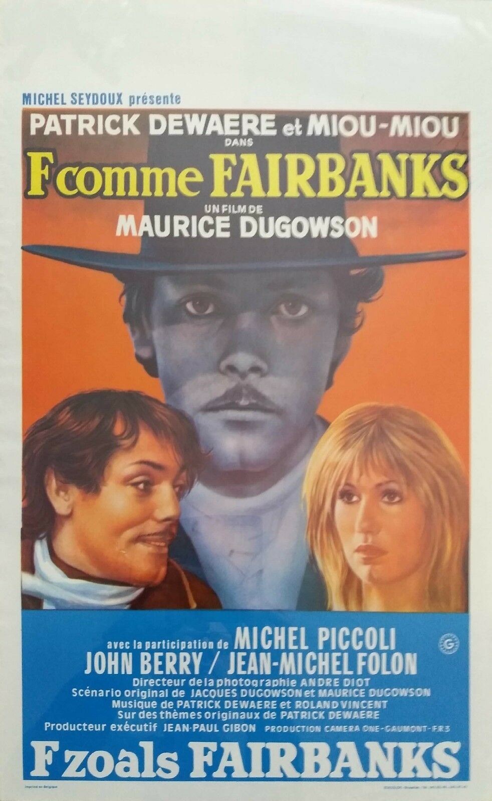 F COMME FAIRBANKS (F. LIKE FAIRBANKS) ORIGINAL BELGIAN FILM POSTER 1976