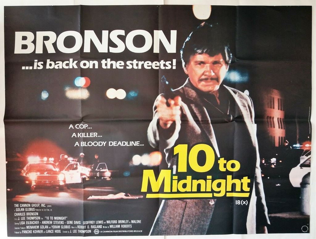 10 TO MIDNIGHTORIGINAL UK QUAD FILM POSTER 1983