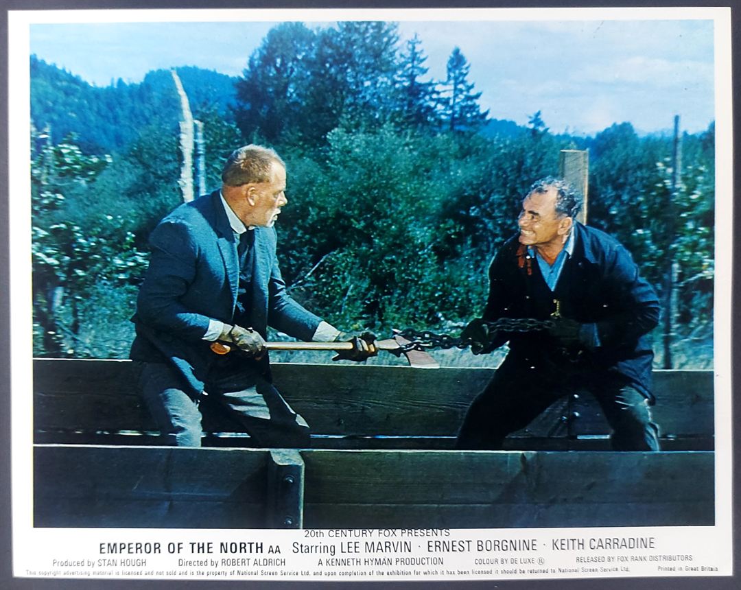EMPEROR OF THE NORTH ORIGINAL SET OF 8 UK FOH LOBBY CARDS 1973 - Image 9
