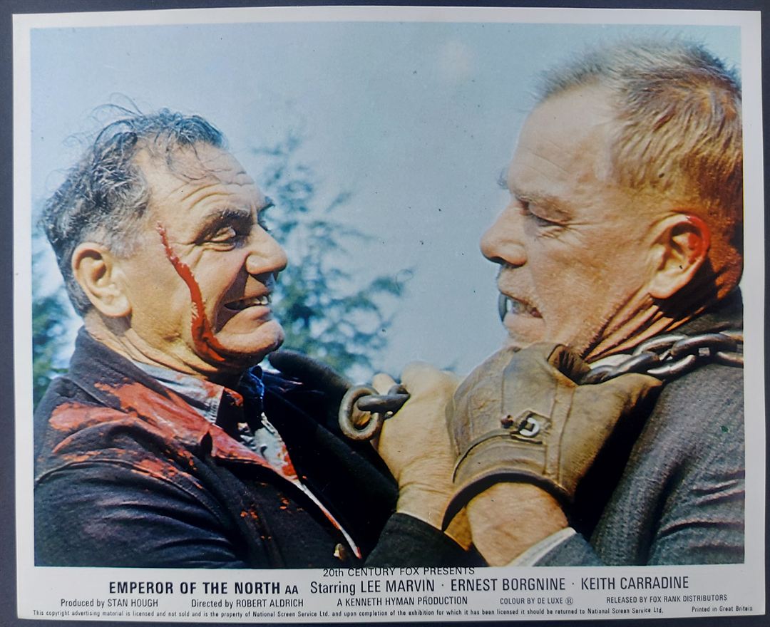 EMPEROR OF THE NORTH ORIGINAL SET OF 8 UK FOH LOBBY CARDS 1973 - Image 8