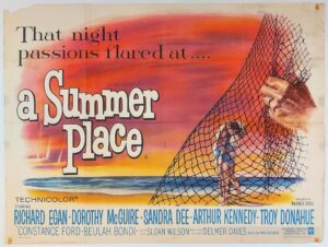 A SUMMER PLACE ORIGINAL UK QUAD FILM POSTER 1959