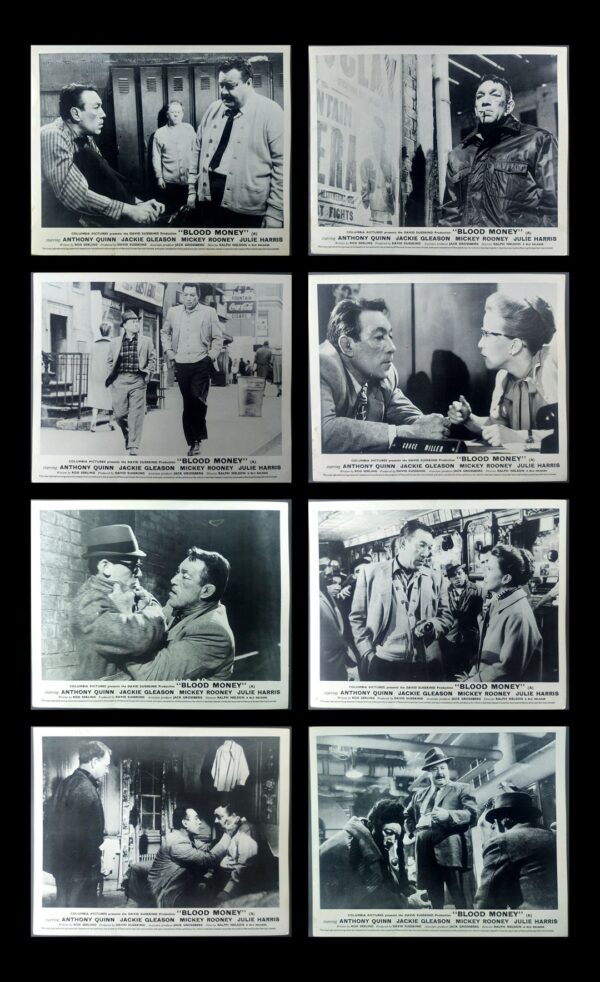 BLOOD MONEY ORIGINAL SET OF 8 UK FOH LOBBY CARDS 1962