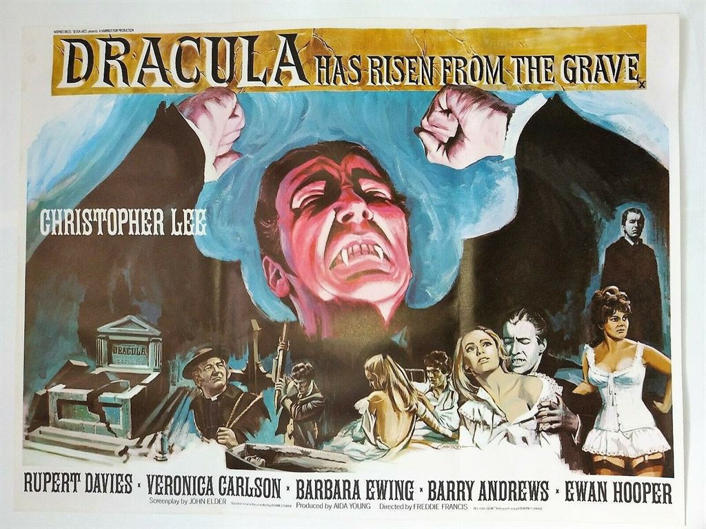 DRACULA HAS RISEN FROM THE GRAVE ORIGINAL UK QUAD CINEMA POSTER 1968