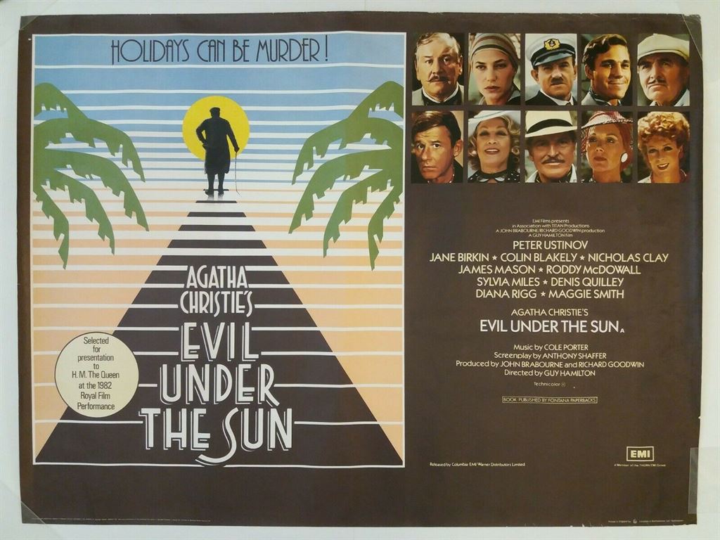 EVIL UNDER THE SUN ORIGINAL UK ROLLED QUAD FILM POSTER 1982