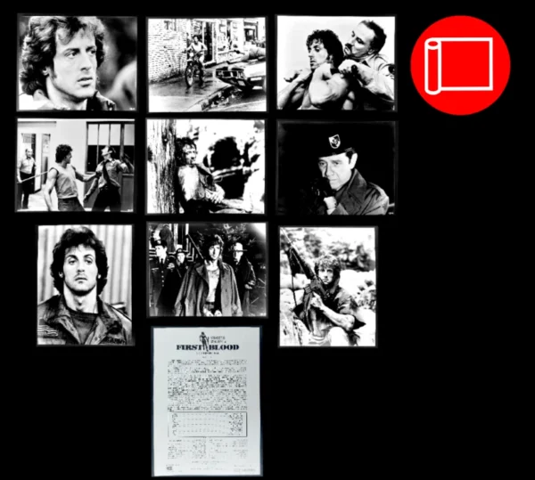 RAMBO : FIRST BLOOD PART 1 ORIGINAL UK PUBLICITY PRESS KIT STILLS 1982