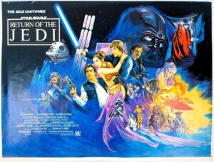 STAR WARS : RETURN OF THE JEDI ORIGINAL UK QUAD FILM POSTER 1983