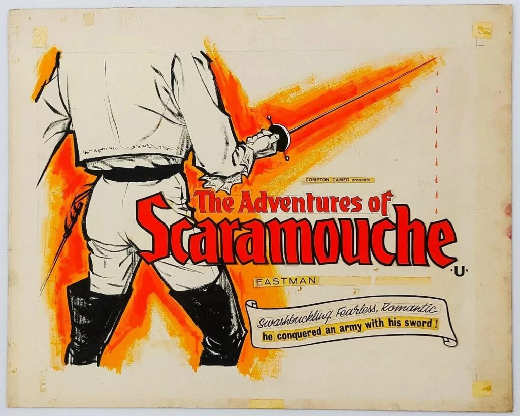 THE ADVENTURES OF SCARAMOUCHE 1963 ORIGINAL MOVIE POSTER ARTWORK