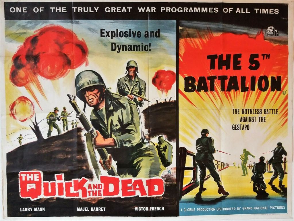 THE QUICK AND THE DEAD / THE 5TH ORIGINAL UK QUAD FILM POSTER 1963