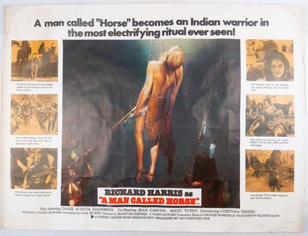 A MAN CALLED HORSE ORIGINAL UK QUAD FILM POSTER 1970